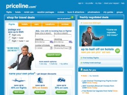 Priceline homepage