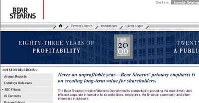 Bear Stearns - Investor Relations