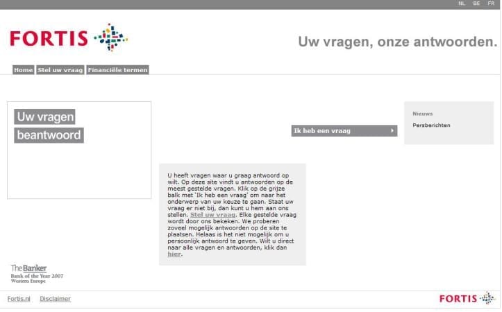 screenshot Uwvragen.fortis.nl