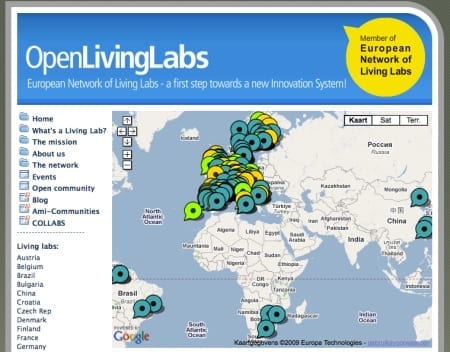 Website van het European Network of Living Labs