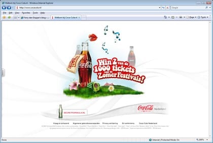onzichtbare navigatie van Coca Cola