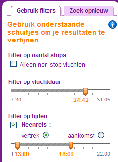 De aangepaste sliders op budgetair.nl
