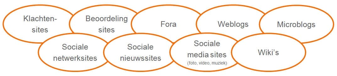 Figuur: overzicht type social media websites