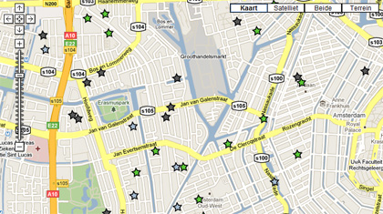 OCO-sterren kaart van Amsterdam