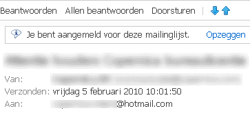 Opzeggen bij Hotmail