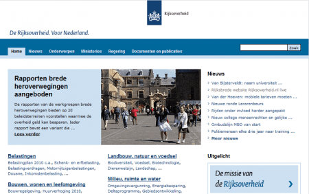 Homepage Rijksoverheid.nl