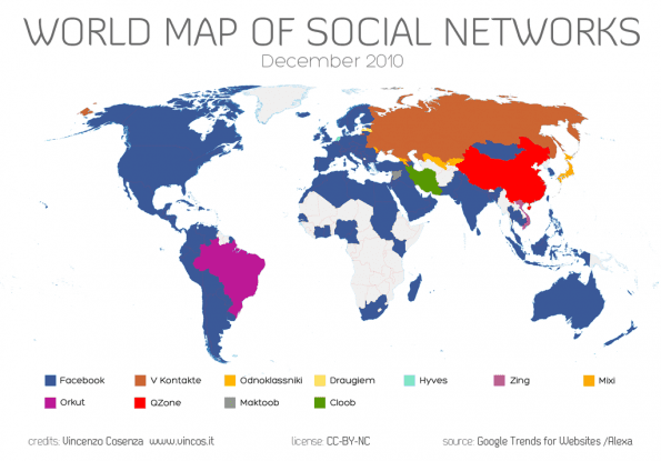 World of Social Networks december 2010 via Vincos.it