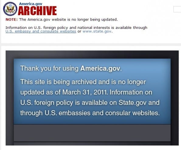 America.gov website is gestopt