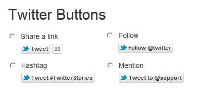 Nieuwe Twitter Buttons