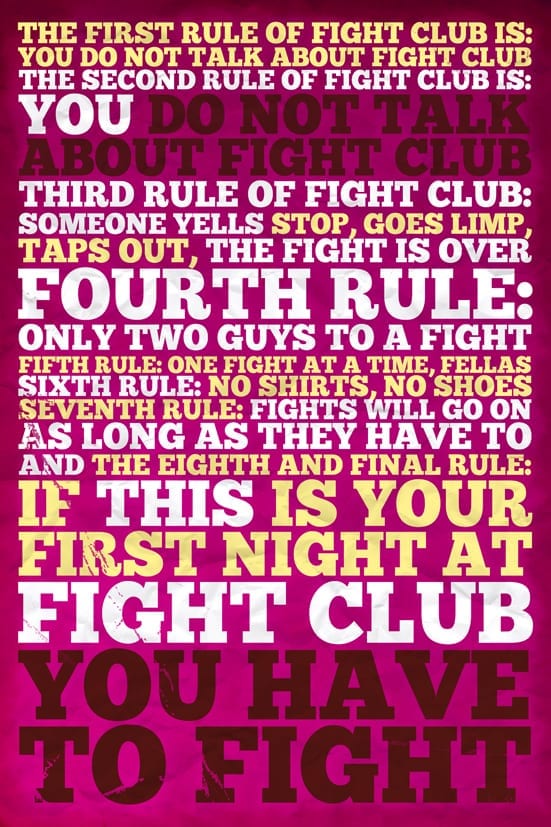 8 rules of Fight Club