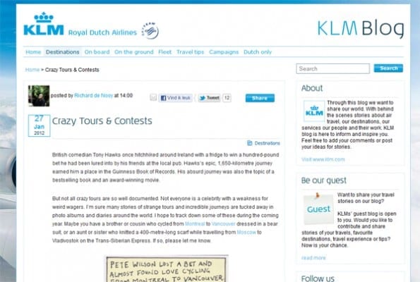 KLM blog