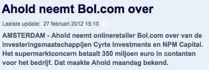 Ahold neemt bol.com over