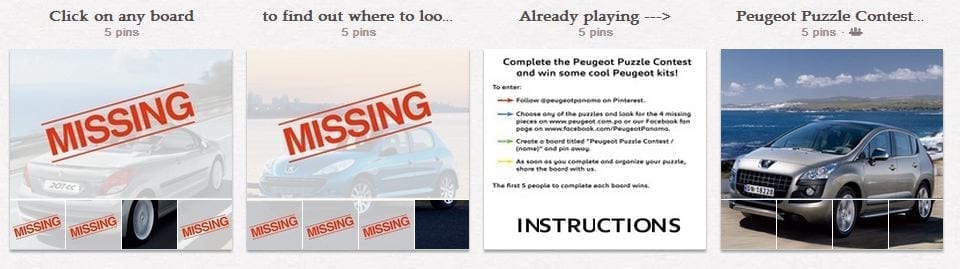 Pinterest campagne Peugeot Panama