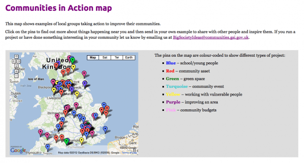 Communities in Action map
