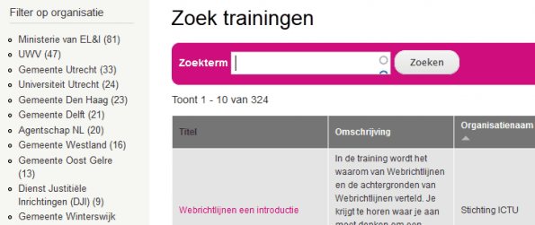Screenshot van de website van Train Je Collega