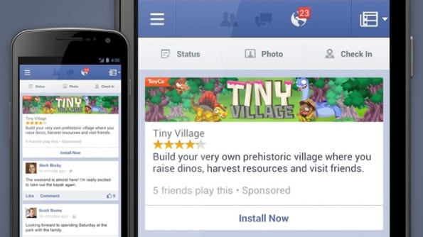 Adverteren op Facebook - voorbeeld Mobile App Install ads