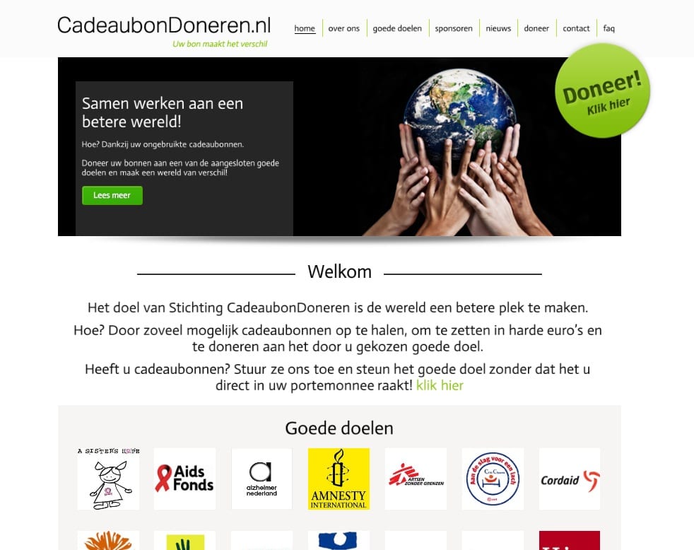 uitstulping Doodt ontsnappen CadeaubonDoneren.nl: Doneer je ongebruikte cadeaubonnen aan een goed doel -  Frankwatching Reports