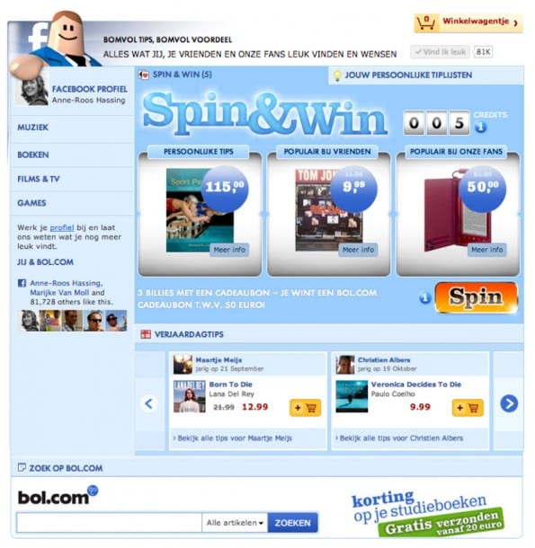 Bol.com Spin en Win