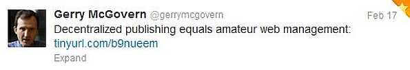 Gerry McGovern heeft een duidelijke mening