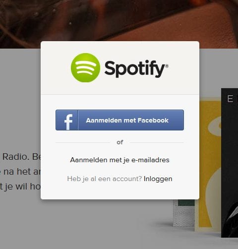 Voor Spotify lijkt social login een meer voor de hand liggende keuze dan voor bijvoorbeeld de Consumentenbond, de ANWB of de Libelle.