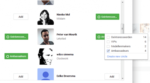 Google+ - segmenteer in eigen gemaakte kringen