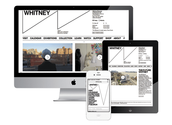 Voorbeeld Whitney.org op 3 devices