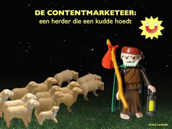 De contentmarketeer een herder die een kude hoedt Arend Landman kerst