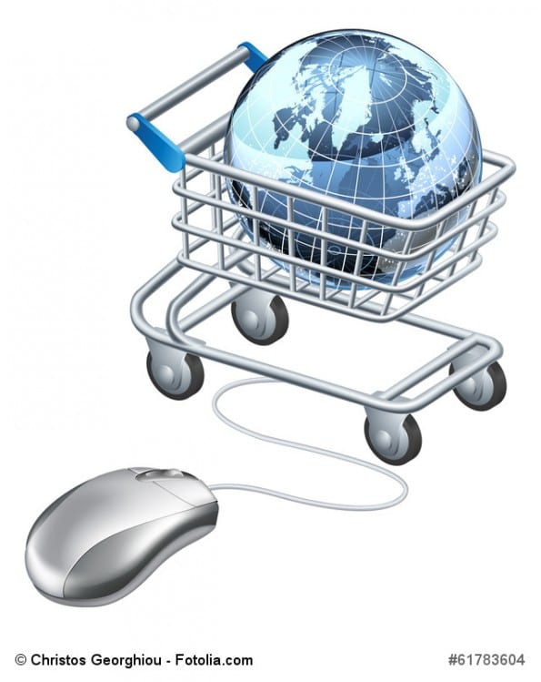 Globe computer mouse shopping cart