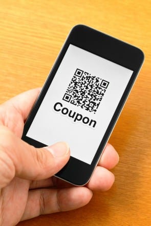 QR code coupon on mobile