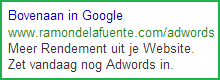 Adwords advertentie ramondelafuente.com