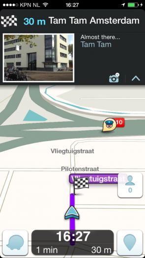 Waze screenshot Tam Tam Amsterdam