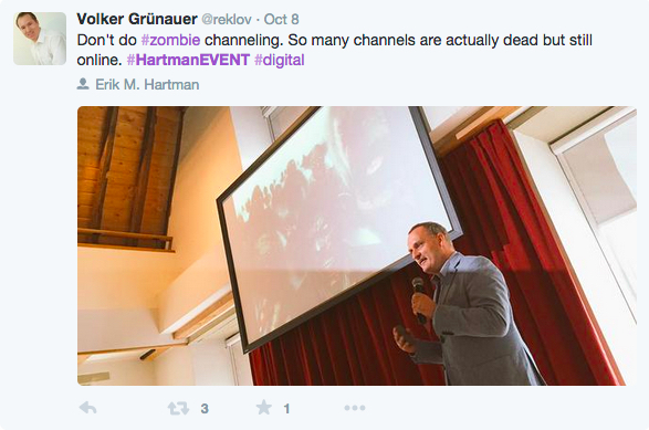 Erik Hartman: "Don't do zombie-channeling. So many channels are actually dead, but still online." 