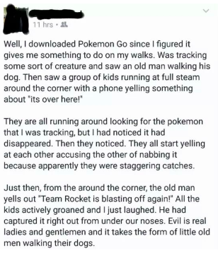 Mensen van alle leeftijden vallen voor Pokémon Go Bron: Facebook.com 