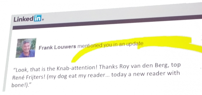 Klant geeft Knab een compliment. Kreeg een nieuwe card reader en een bot voor zijn hond.