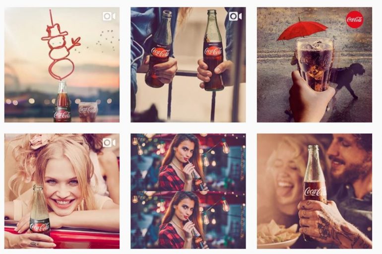 coca cola gebruikt op instagram veel video