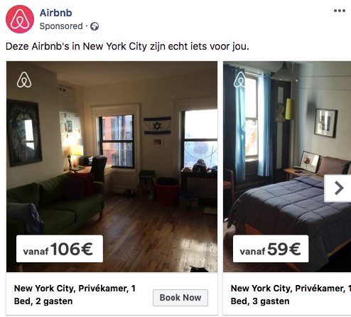 Airbnb retargeting Facebook