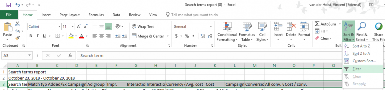 Excel Filter