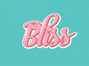 Design van het woord Bliss.