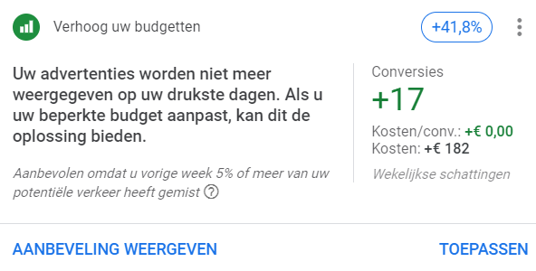 Budget Google Ads