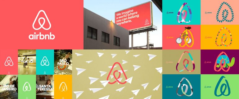 De visuele strategie in het kleurenpalet van Airbnb.