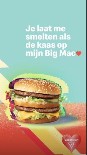 Screenshot van een actie op social media van McDonald's. Voorbeeld van goede engaging content.