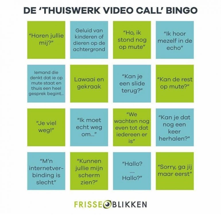  Thuiswerk videocall-bingo