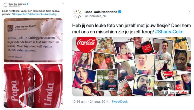 Voorbeeld van Coca-Cola als goede socialmedia-strategie.
