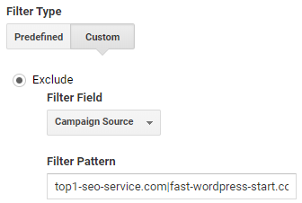 Google Analytics referral filter