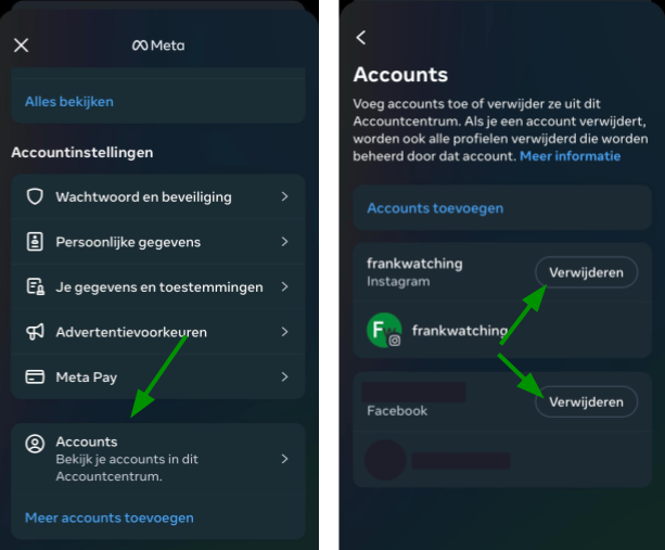 Instagram gekoppelde accounts verwijderen voor meer privacy