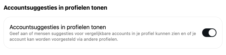 Instelling voor accountsuggesties tonen op Instagram