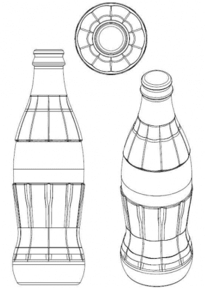 De vorm van een Coca-cola-flesje.