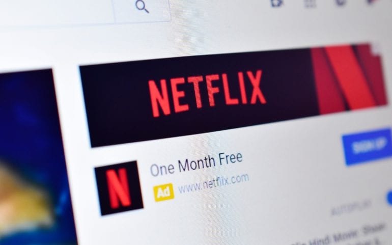 Netflix advertentie eerste maand gratis