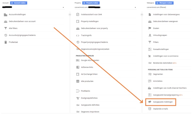 Google Analytics Custom Alerts instellen