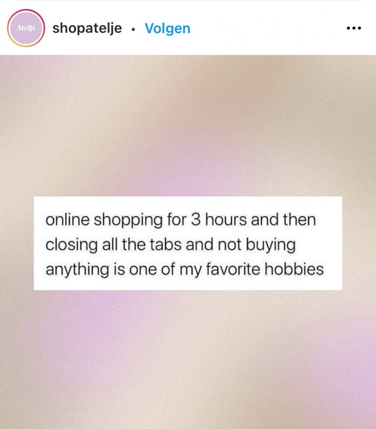 Screenshot van Shopatelje die een citaat van Twitter haalt.